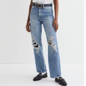 H&M Loose Straight High Waist Denim Jeans